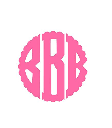 Scalloped Circle Monogram Decal Scalloped Circle Monogram Alphabet Decal Fonts Fonts Vinyl Decal Sticker