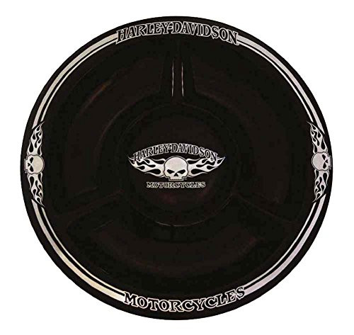 Harley-Davidson Chip N Dip Flaming Willie G Skull Ceramic Plate, 12 In HD-HD-902