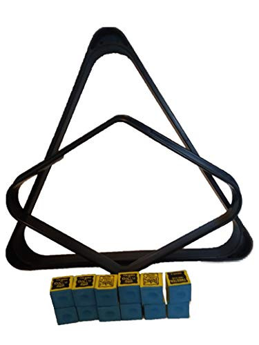 DOOGLAH Products - Pool Cue Rack - Black Diamond -9 Ball Rack - 9 Ball Pool Rack - 9 Ball Rack for Pool - Diamond Pool Rack - Billiard Triangle Rack - Pool Chalk - Pool Cue Chalk - Billiard Chalk