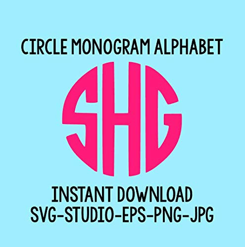 Sale Circle Monogram Decal Circle Monogram Font Decal Vinyl Decal Sticker