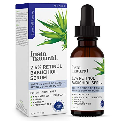 2.5 percent Retinol Serum for Face and Skin with Bakuchiol - Pore Minimizer Anti Aging Fine Line and Wrinkle Care for Younger Looking Skin - Natural Alternative Facial Serum - Hyaluronic Acid and Niacinamide 2.5 percent Retinol Serum for Face and Skin with Bakuchiol - Pore Minimizer Anti Aging Fine Line and Wrinkle Care for Younger Looking Skin - Natural Alternative Facial Serum - Hyaluronic Acid and Niacinamide