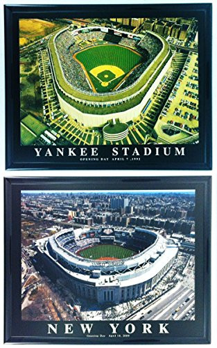 Framed NY Yankee Stadium Old and New Prints - SET OF 2