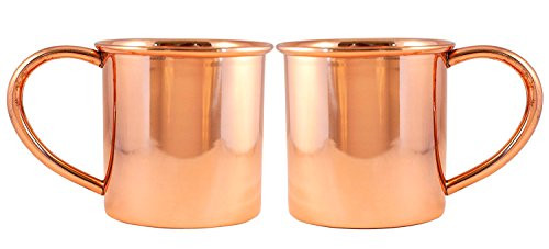Copper Mugs for Moscow Mules - Set of 2 - 100% Pure Copper Moscow Mule Mugs - 14 OZ