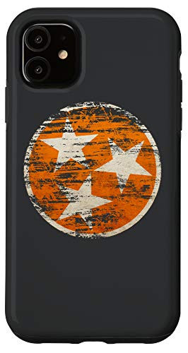 iPhone 11 Distressed TN Orange  and  White State Flag Vintage Tennessee Case