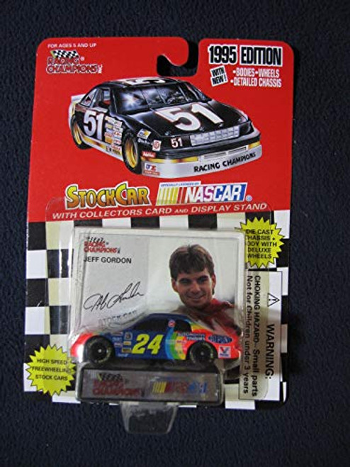Racing Champions 24 Jeff Gordon NASCAR 1995 Edition Collector Card and Display Stand - 1/64 Scale Die Cast Replica UPC 095949011538