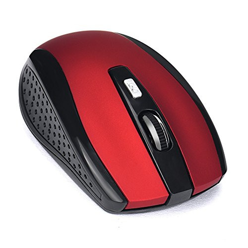 Wireless Mouse Set 2.4G Wireless Portable Mobile Mouse 2000 DPI Optical Mice with USB Receiver Wireless Gaming Mouse USB Receiver Pro Gamer for Notebook Pc Laptop Computer MacBook -Red-