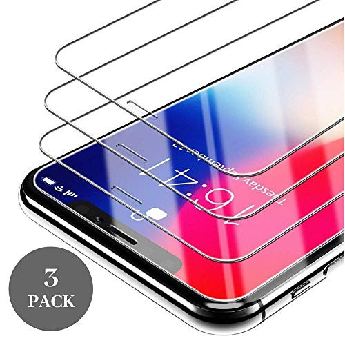 6.5 inch Mobile Tempered Glass 9H for iPhone Xs Max Screen Protector for iPhone Xs Max Tempered Glass Screen Protector (3 Pack, Clear) 