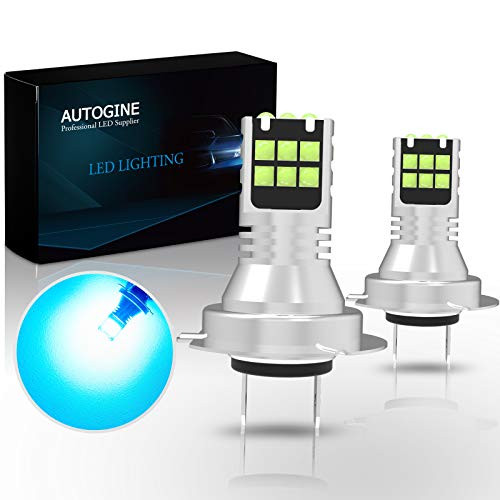 AUTOGINE H7 LED Fog Light Bulbs 2600 Lumens Extremely Bright 3030-SMD 64210 LED Bulbs for Auto Motorcycle Cars Trucks SUV Fog DRL Lights-8000K Ice Blue- AUTOGINE H7 LED Fog Light Bulbs 2600 Lumens Extremely Bright 3030-SMD 64210 LED Bulbs for Auto Motorcycle Cars Trucks SUV Fog DRL Lights-8000K Ice Blue-