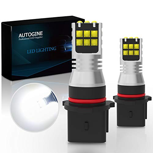 AUTOGINE P13W LED Fog Light Bulbs 2600 Lumens Extremely Bright 3030-SMD 12277 LED Bulbs for Auto Motorcycle Cars Trucks SUV Fog DRL Lights-6000K Xenon White-