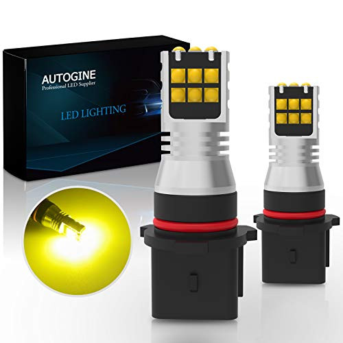 AUTOGINE 12278 PSX26W LED Fog Light Bulbs 2600 Lumens Extremely Bright 3030-SMD H28W LED Bulbs for Auto Motorcycle Cars Trucks SUV Fog DRL Lights-3000K Golden Yellow-