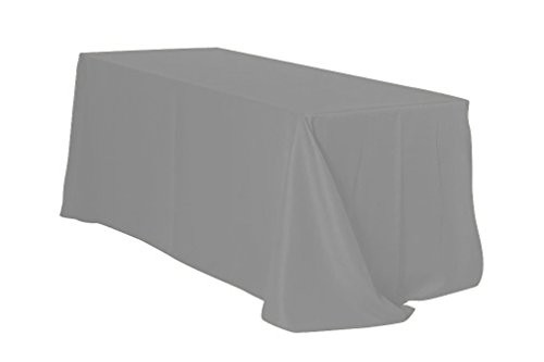 Your Chair Covers Rectangular Polyester Tablecloths 90 inch W x 156 inch L Gray