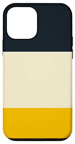 iPhone 12 mini Minimal Black Beige Yellow 70s Style Retro Stripes Case