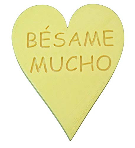 BeSAME MUCHO Refrigerator Magnet Heart - Yellow