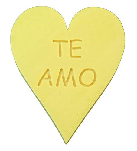 TE AMO Refrigerator Magnet Heart - Yellow