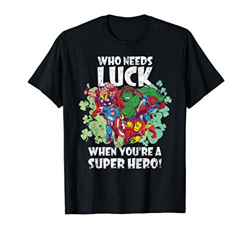 Marvel Super Hero Luck St. Patricks Day Shamrock T-Shirt