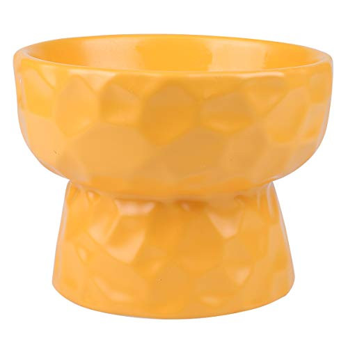 CHIDOO Ceramic Raised Cat Bowl Elevated Dog Bowl Pet Food Feeding Dish 6 inch Yellow. Backflow Prevention Reduce Neck Burden CHIDOO Ceramic Raised Cat Bowl Elevated Dog Bowl Pet Food Feeding Dish 6 inch Yellow. Backflow Prevention Reduce Neck Burden