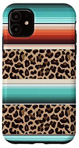 iPhone 11 Funny Mexican Serape Fiesta Poncho Leopard Pattern Case
