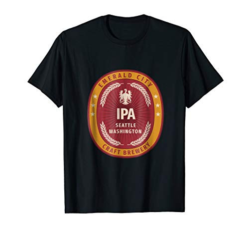 Emerald City Craft Brewery Seattle IPA Beer Logo TShirt