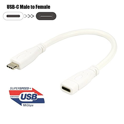 USB Type C 3.1 Male To Female Extension Cable,Gen 2 (10Gbps) Devices;Pass Video, Data, Audio Through Male to Female USB C Wire Dock Connector Extender Extension Cord for USB C Data Sync Cable- 20CM ¡­