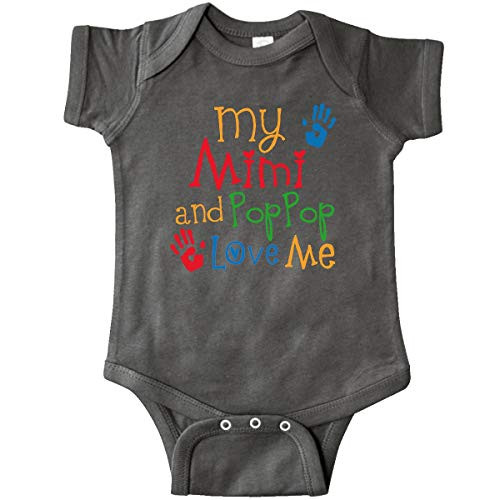 inktastic Mimi and Poppop Love Me Infant Creeper 6 Months Charcoal Grey