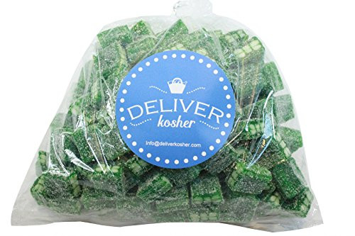 Deliver Kosher Bulk Candy - Sour Green Licorice Cubes - 1lb Bag