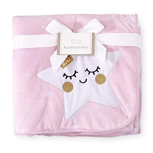 Koala Baby Feeling So Loved Pink Star Plush Blanket