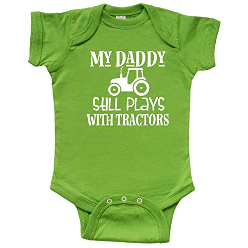 inktastic Farmer My Daddy Still Plays with Infant Creeper 6 Months Apple Green