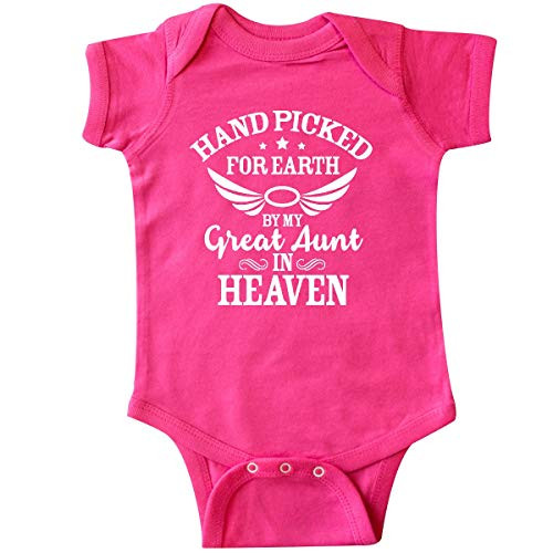 inktastic Handpicked for Earth by My Great Aunt Infant Creeper 6 Months Hot Pink