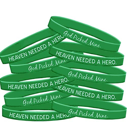 Fight Like a Girl Heaven Needed a Hero God Picked Mine Kidney Cancer TBI Cerebral Palsy Bile Duct Wristband Bracelet 10-Pack-Green- Fight Like a Girl Heaven Needed a Hero God Picked Mine Kidney Cancer TBI Cerebral Palsy Bile Duct Wristband Bracelet 10-Pack-Green-