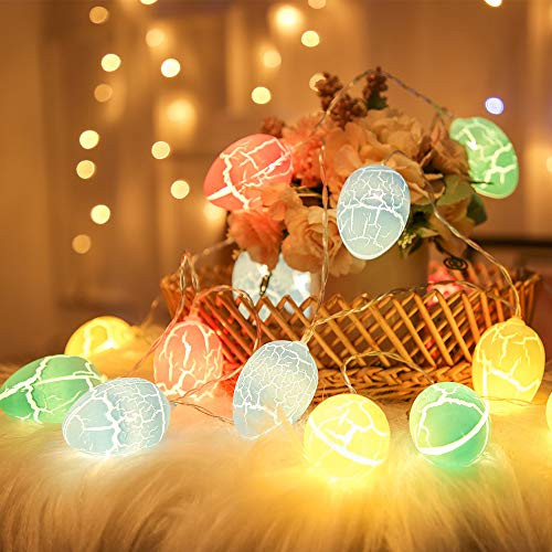 Easter Decoration Lights Egg String Lights 10FT 20 LED Battery Operated Egg Lights for Easter Decor Home Party Birthday Decor Lights for Indoor Outdoor -20 LED-
