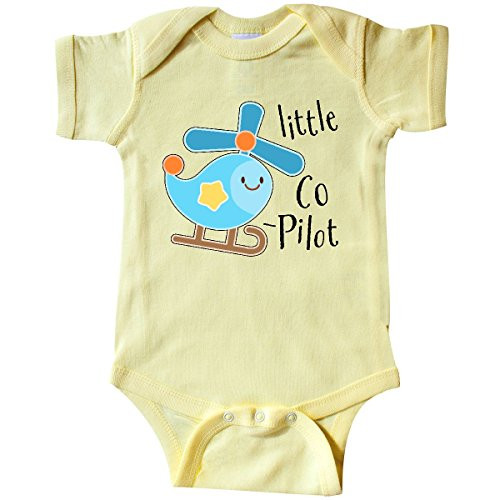 inktastic Little Co-Pilot- Cute Helicopter Infant Creeper Newborn Banana Yellow inktastic Little Co-Pilot- Cute Helicopter Infant Creeper Newborn Banana Yellow