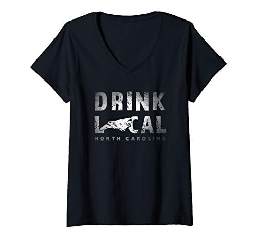 Womens Drink Local North Carolina Craft Beer NC Breweries Souvenir V-Neck T-Shirt Womens Drink Local North Carolina Craft Beer NC Breweries Souvenir V-Neck T-Shirt