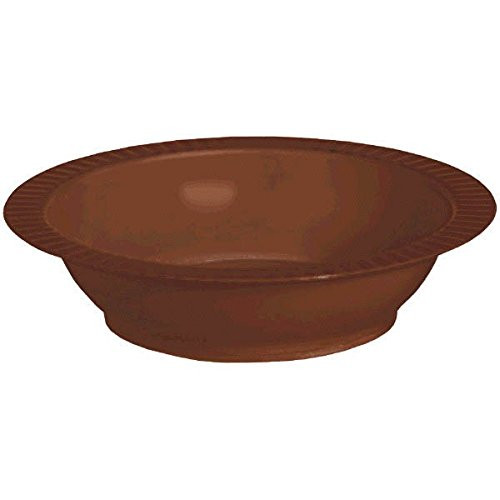 amscan Chocolate Premium Plastic Bowls 12 oz Brown