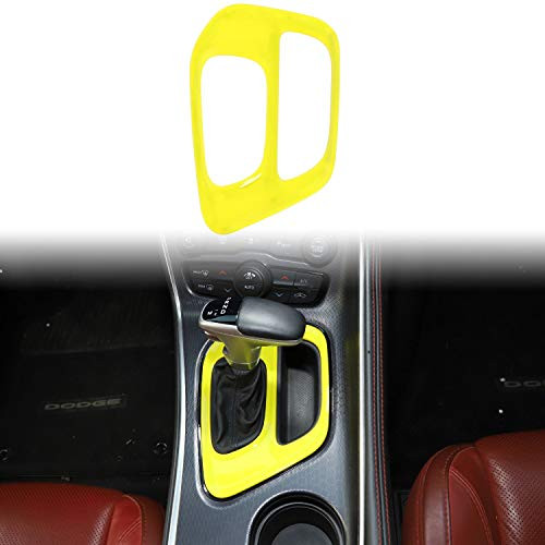 Voodonala for Challenger Gear Shift Covers Trim for 2015-2020 Dodge Challenger ABS Yellow 1pc
