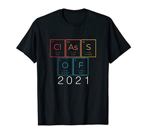 Vintage Class Of 2021 Graduate Senior Science Chemistry Gift T-Shirt