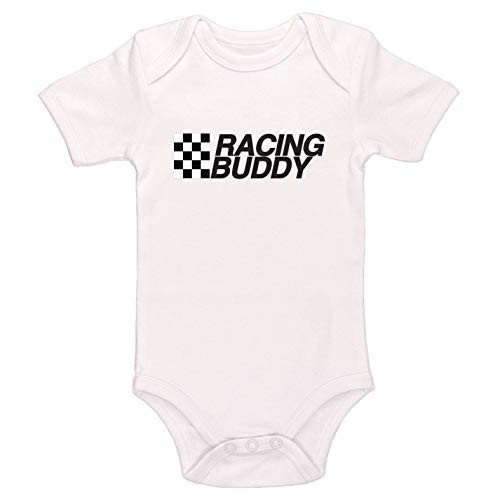 Kinacle Racing Buddy Baby Bodysuit -3-6 Months White-