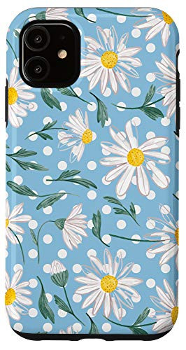 iPhone 11 Daisy Wildflower Blue Case