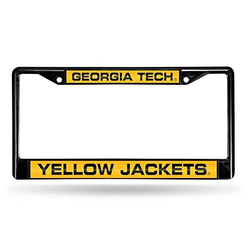 NCAA Rico Industries Laser Cut Inlaid Standard Chrome License Plate Frame Georgia Tech Yellow Jackets Team Color 6 x 12.25-inches NCAA Rico Industries Laser Cut Inlaid Standard Chrome License Plate Frame Georgia Tech Yellow Jackets Team Color 6 x 12.25-inches