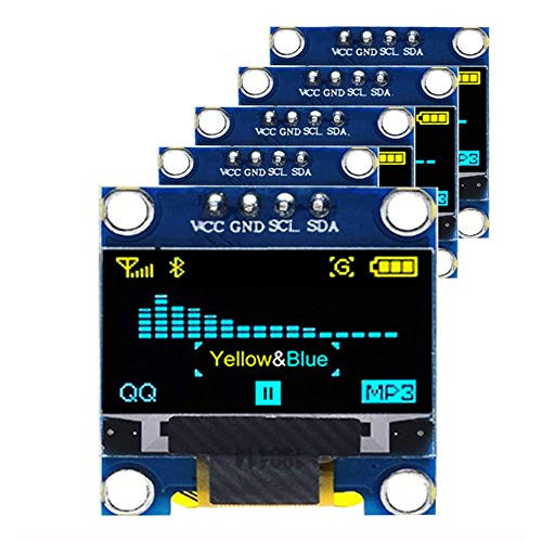 5PCS 0.96 OLED Display Module IIC 128 x 64 Pixel 12864 OLED Yellow Blue I2C 0.96inch OLED Display IIC Serial with SSD1306 Chip for Arduino UNO Raspberry Pi