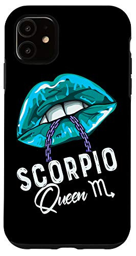 iPhone 11 Scorpio Queen Lips  and  Chain Zodiac Astrology Horoscope Womens Case