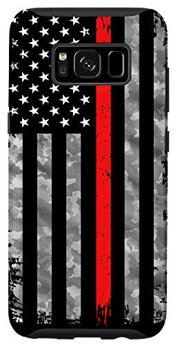 Galaxy S8 Firefighter Phone Case Thin Red Line American Flag Camo Gift Case