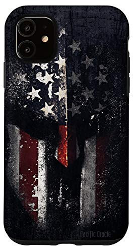 iPhone 11 American Patriotic USA Flag Spartan Warrior Skull Case