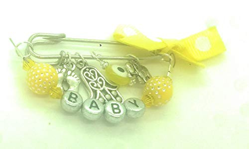 yellow hamsa Evil Eye Stroller Pin for Baby Gift