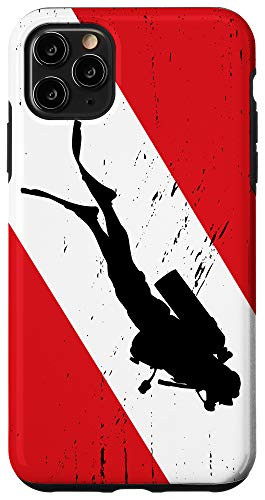 iPhone 11 Pro Max Scuba Dive Case Scuba Diving Gifts Vintage Diver Down Flag Case