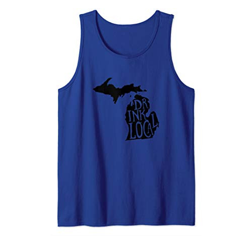 Drink Local Michigan State Outline Craft Beer Tank Top