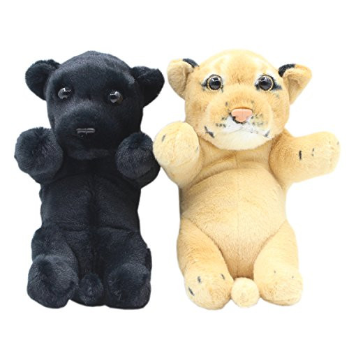 TAGLN Realistic Stuffed Animals Lion Lifelike Panther and Lioness Plush Toys (Lioness and Panther)