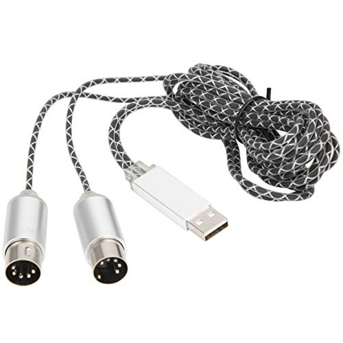MIDI to USB IN-OUT Converter Cable 70.9in MIDI Cable to USB IN-OUT Converter Cable with Indicator Light