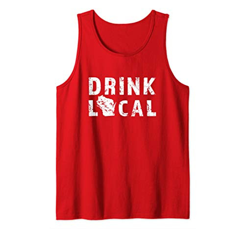 Drink Local Wisconsin Craft Beer WI Brewers  and  Breweries Gift Tank Top