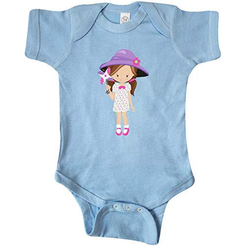inktastic Spring Girl Brown Hair Infant Creeper 18 Months Light Blue 3c0e6 inktastic Spring Girl Brown Hair Infant Creeper 18 Months Light Blue 3c0e6