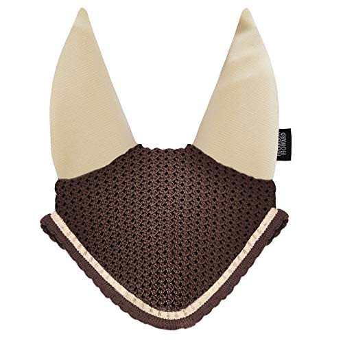 Harrison Howard Classic Great Pattern Fly Veil-Brown with Beige Ears